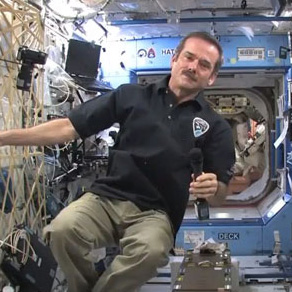 Chris Hadfield on his downlink with students.