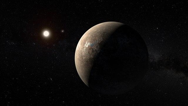 Artist's impression of the exoplanet Proxima b