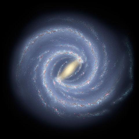 Illustration of the Milky Way. Notice the spiral shape 
