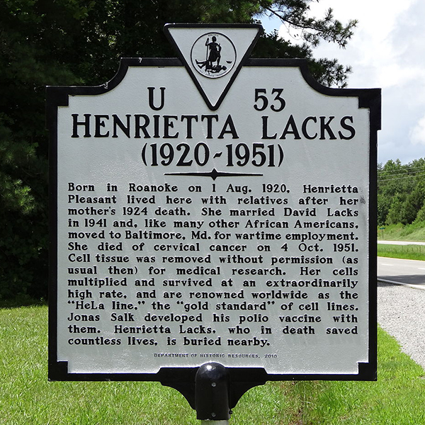 Lacks historical marker in Clover, Virginia