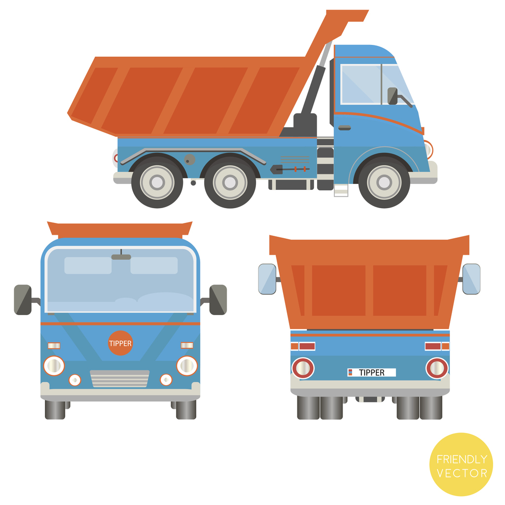 dump truck from different angles