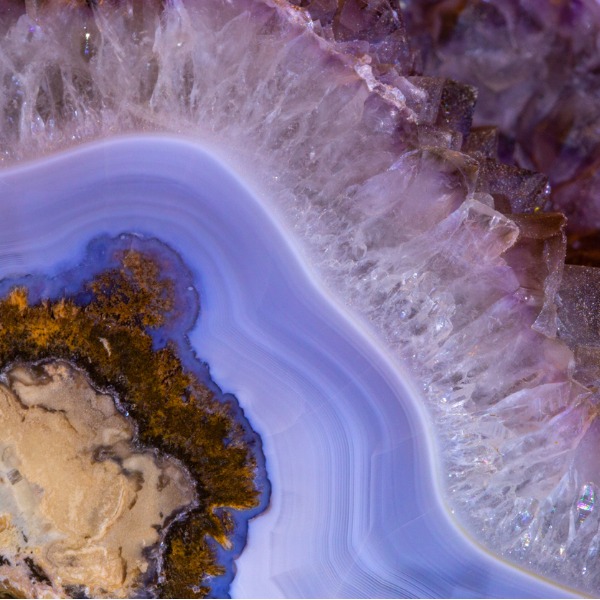 Close-up of an amethyst geode