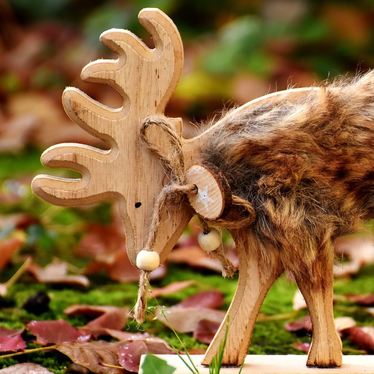 Wood carving of a deer