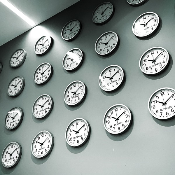 Wall of clocks