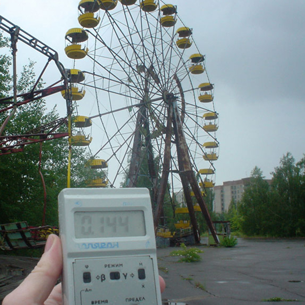 Measuring radiation in Chernobyl