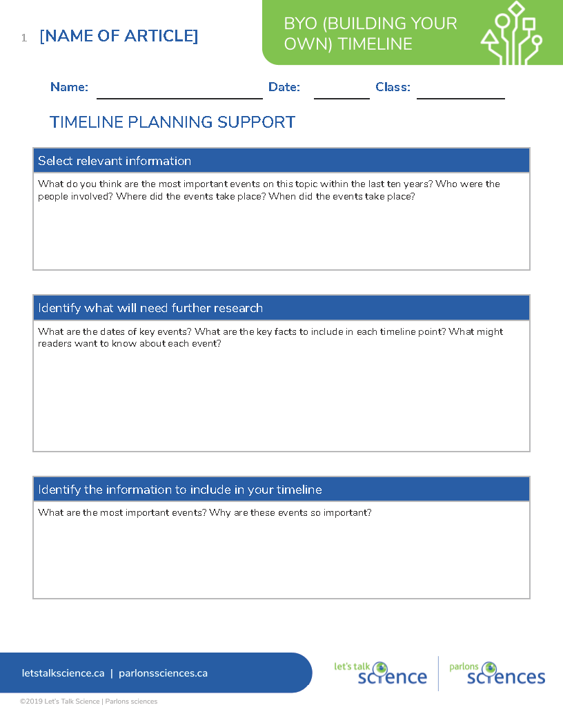 BYO Timeline Planning Support Form