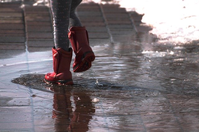 Walking in a puddle 