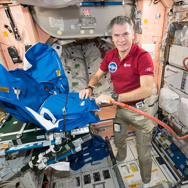 Radiation shielding garment on the International Space Station
