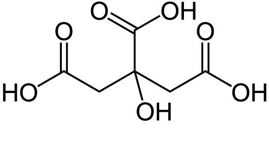 Chemical structure of citric acid 
