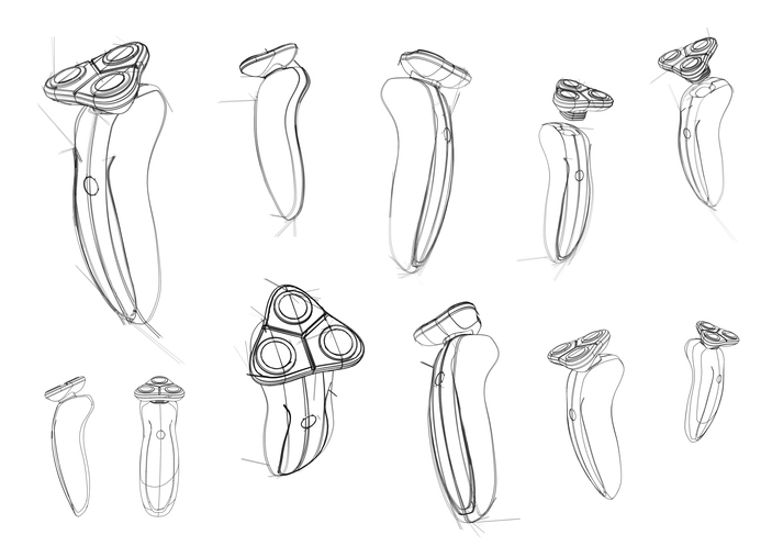 Design sketches for a razor