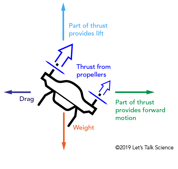 Image showing the physics of flight on a drone.