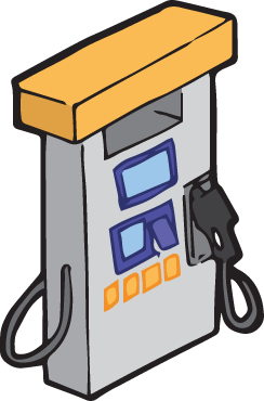 drawing of a gas pump