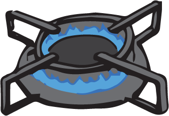drawing of a burner on a gas stove