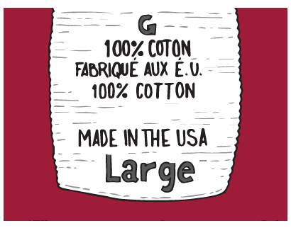 Illustration of a clothing care tag