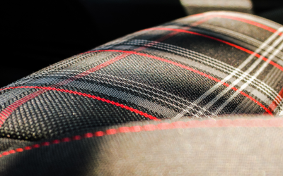 Synthetic fabric on the seats of a Volkswagen Golf GTI