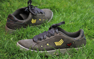 Old shoes in the grass