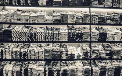 T-shirts displayed in a store