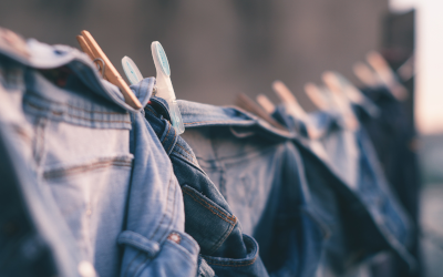 Denim hung up to dry