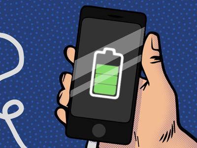 Illustration of a battery indicator on a phone