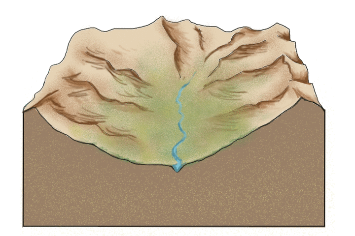 Glacier valley formation animation