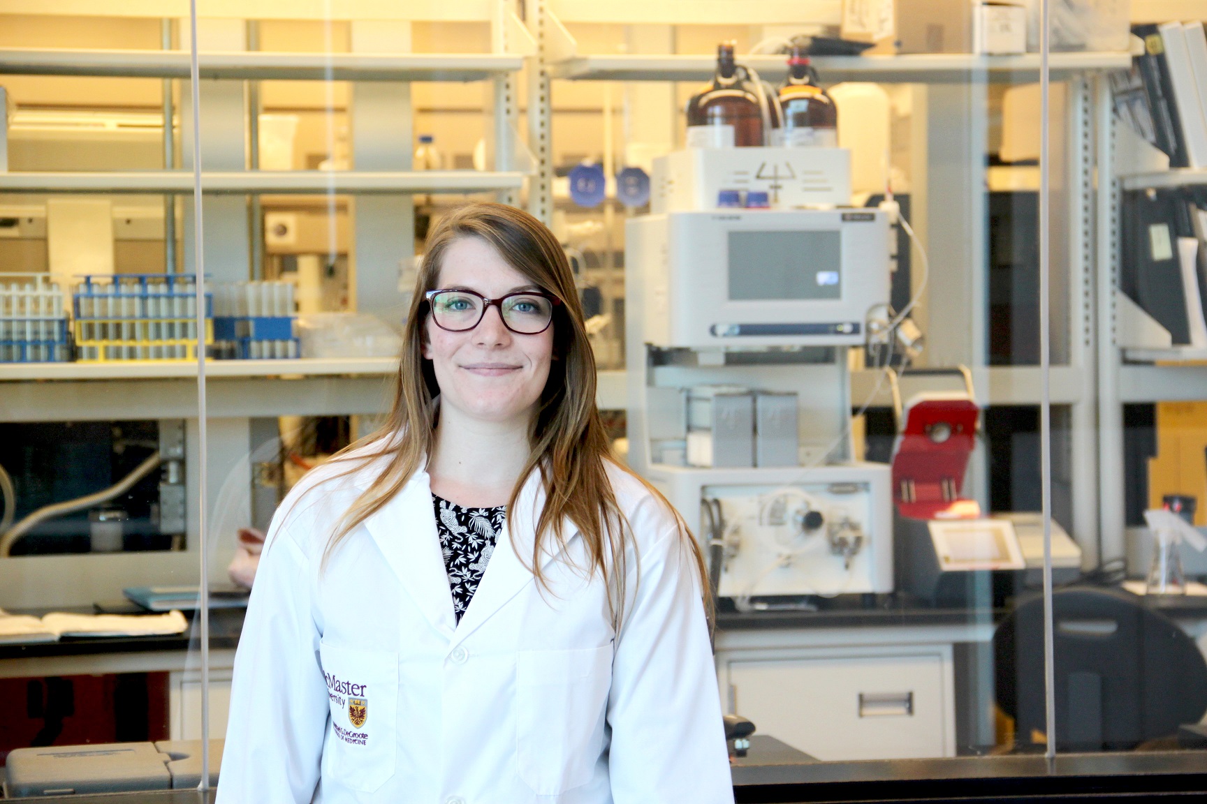 Allison Guitor in her lab at McMaster University.