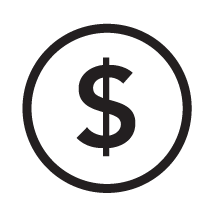 Dollar sign in circle icon