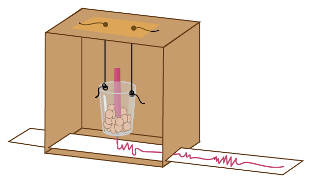 Shown is a colour illustration showing the set up for the seismograph.