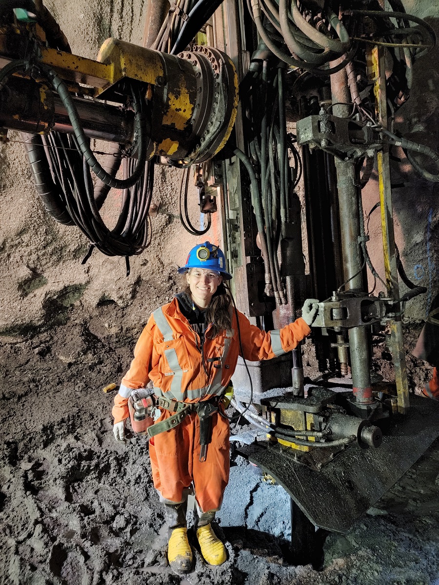 Chrystine Patoine in underground mine