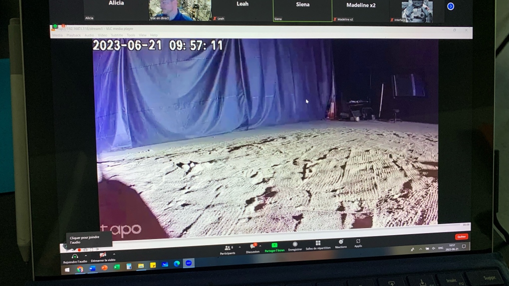 A computer screen showing lunar rover
