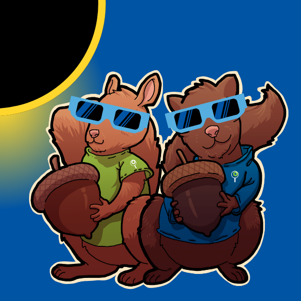 Lenny and Lexie wearing Solar Eclipse Glasses