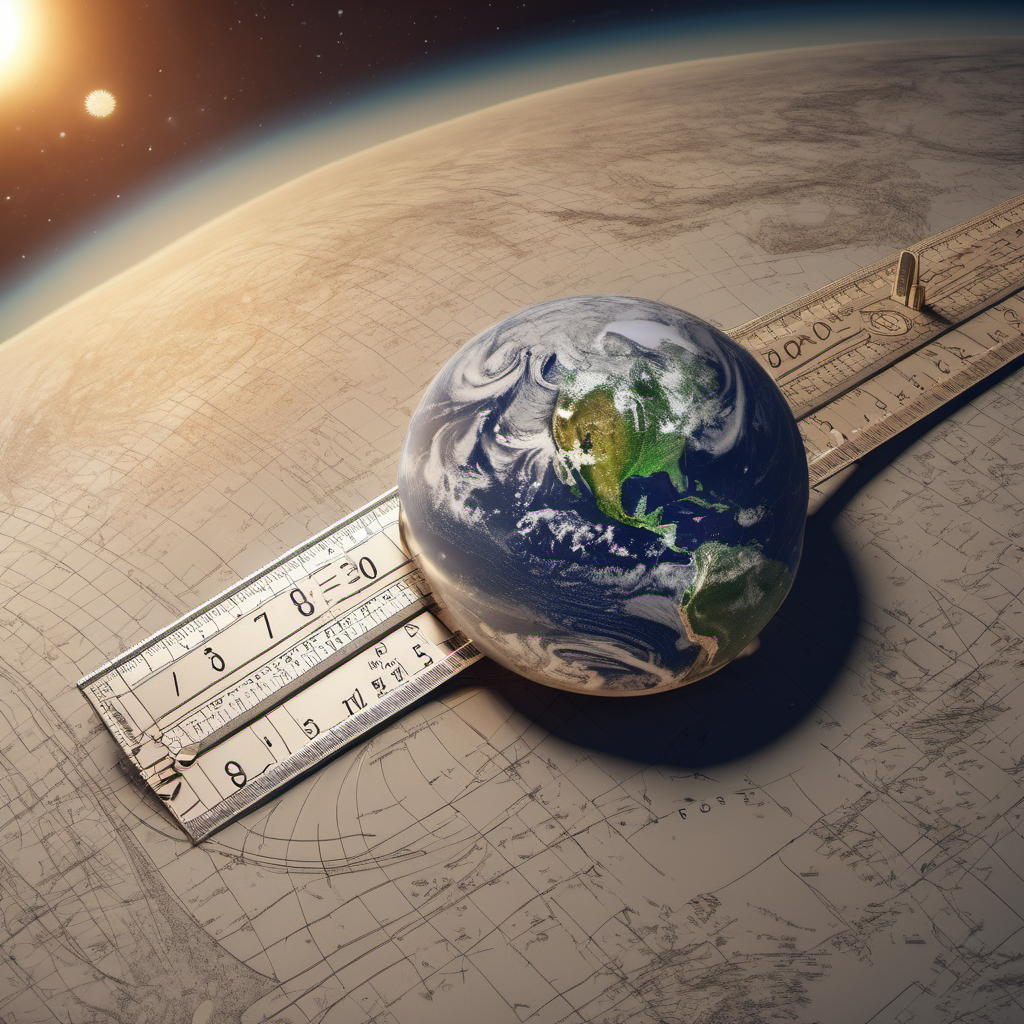 Earth with ruler