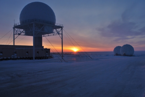 Image of sunrise in Cambridge Bay, Nunavut