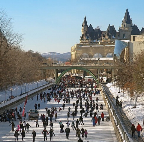 People skating on the Rideau canal 