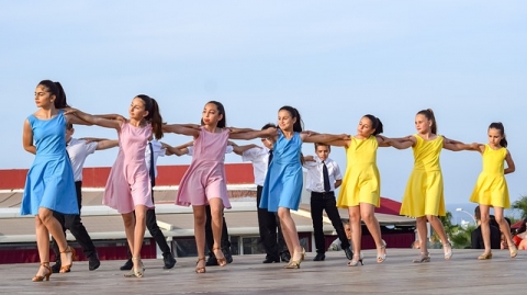 Children participating in a dance routine