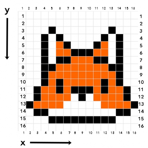 image of fox on grid