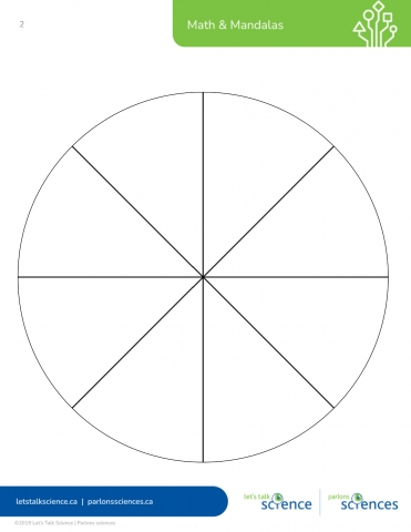 Pre-drawn divide circle template 