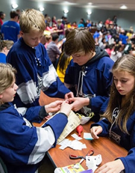 Teams of students design a gondola at the 2014 Let’s Talk Science Challenge