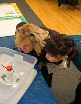 Teachers doing a hands-on activity