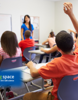 Students in classroom, Living Space powered by Let's Talk Science