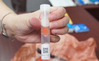 Hand holding DNA Barcoding Vial