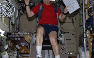 Former Canadian astronaut Robert Thirsk enjoys cycling on board the ISS