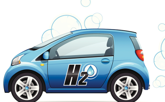 illustration of a hydrogen car