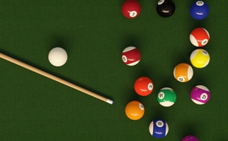 Billiard balls and a cue stick on a felt-covered table (PIRO4D, Pixabay)