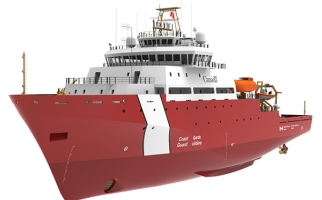 3D rendering of the offshore oceanographic science vessel