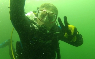 Marty Larabie scuba diving
