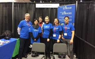 Volunteers at conference booth