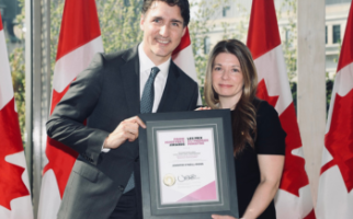 Jennifer O’Neill Riggs with Prime Minister Justin Trudeau