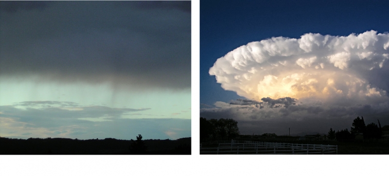 Examples of nimbostratus and cumulonibus clouds