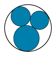 Three smaller circles within a larger circle