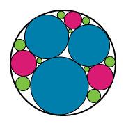 15 small circles within a large circle